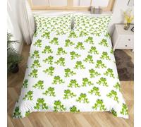 okoikfc Green Frog Super King Size Duvet Cover Set 3D Animals Bedding Sets 3 Piece Soft Brushed Microfiber Quilt Cover 240x260 cm and 2 Pillowcases 50x75 cm for Bedroom C-2051