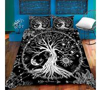 okoikfc King Duvet Cover sun moon tree of life 110gsm Soft Comfortable Microfiber Winter Bedding Set, Quilt Cover 230x220cm and 2 Pillowcases 50x75cm with Zipper Closure