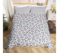 okoikfc Leopard Print Single Duvet Cover Set 135x200 cm 3D Gray Leopard Texture Single Bedding Sets 2 Piece Soft Brushed Microfiber Quilt Cover 135x200 cm and 1 Pillowcase 50x75 cm for Bedroom C-2641
