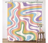 okoikfc Psychedelic Shower Curtain 120 x 200 cm, 3D Rainbow Shower Curtains Mould Proof Resistant Polyester Fabric Bath Curtain, Waterproof Washable Bathroom Curtains with 8 Hooks a3182