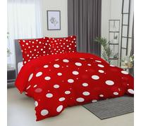 okoikfc Red Geometry Duvet Cover Set 3D Polka Dots Bedding Sets 3 Piece Soft Brushed Microfiber Quilt Cover 150x200 cm and 2 Pillowcases 50x75 cm for Bedroom C-241