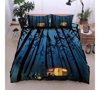 okoikfc Super King Size Duvet Cover Sets Camping Winter Soft Microfiber 3D Printing Camping Bedding Set, Quilt Cover 260x220 cm and 2 Pillowcases 50x75 cm with Zipper EE1554
