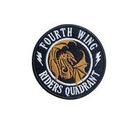 OKOMCM Dragon Riders Quadrant Circle 3'' Iron On Embroidered Patch, Fourth Wing DIY Sew On Patches, Fantasy Reader Embroidered Patches for Clothes Backpacks Hats Denim, Bookish Gift for Book Lovers