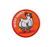 OKOMCM Guess What? 3'' Hook and Loop Embroidered Patch, Funny Chicken Tactical Appliques DIY Patches for Clothes Backpacks Hats, Sarcasm Animal Embroidery Patches Gift for Boys Girls Co-Workers