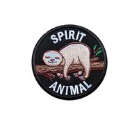 OKOMCM Spirit Animal Patch 3'' Hook and Loop Embroidered Patch, Funny Sarcastic Sloth Tactical DIY Appliques Patches for Clothes Backpacks Hats, Cute Animal Humor Gift for Him Her Teenager
