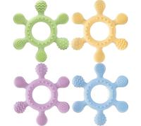 Okonkn Teether Baby, Teething Aid Baby Toy 3-6-12 Months BPA-Free Silicone Baby Accessories for Boys and Girls (1 Piece-A) (4 Pieces)