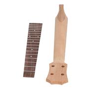 Okoume Wood Rosewood Ukulele Fretboard Neck Set, 4 String Repair Project, Simple Installation, Wood Color, With Hard Case for Ukulele (23in)