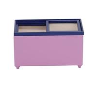 OKOVO 1/12 Dollhouse Refrigerator Horizontal Colourful Miniature Kitchen Fridge Cute Lifelike DIY Decoration Accessory (Violet)