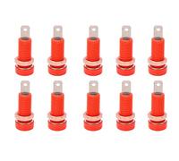 OKOVO 10pcs 4mm Banana Jack Socket Mount Binding Post Connector Adapter Panel for Electronic Instrument (Red)