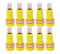 OKOVO 10pcs 4mm Banana Jack Socket Mount Binding Post Connector Adapter Panel for Electronic Instrument (Yellow)