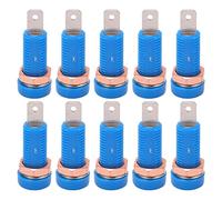OKOVO 10pcs 4mm Banana Jack Socket Mount Binding Post Connector Adapter Panel for Electronic Instrument (Blue)