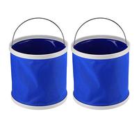 OKOVO 2Pcs Blue 9L Collapsible Bucket Portable Folding Bucket Water Container for Camping Hiking