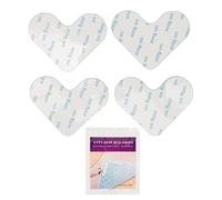 OKOVO 4 Pack Double Sided Carpet Tape Reusable Washable Heart Shape Slip Resistant Ultra Thin Area Rug Corner Tape White S