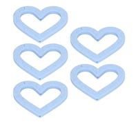 OKOVO 5Pcs Heart Shaped Silicone Baby Soft Flexible Safe Anti Eating Infant Toddler Teether (Light Blue)