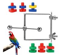 OKOVO Bird Training Toys,Stainless Steel Training Bird Cage Hanging Puzzle Toys Boredom Reducing Bird Toys for Parakeets Cockatiels Conures