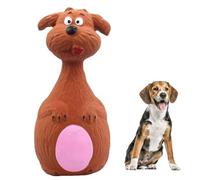 OKOVO Latex Dog Squeaky Toys,Cartoon Design Bite Resistant Chew Toy,Chicken Duck Squeeze Squeak Interactive Play for Medium Large Dogs (Brown Dog)