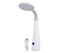 OKOVO LED Desk Lamp Home Office Rechargeable Adjustable Neck Dimmable Cordless Reading Learning Study Light (White)