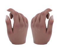 OKOVO Practice Hand for Acrylic Nails,Mannequin Hands for Nails Practice with False Nail Tips Left and Right Silicone Hand for Manicure Art and Training
