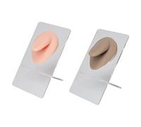 OKOVO Silicone Piercing Body Model, 2 Set Piercing Practice 3D Simulated Silicone Tongue Model Reusable Tongue Model with Stand for Jewelry Display, Suturing Practice
