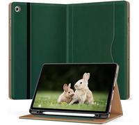 OKP Case for Samsug Galaxy Tab A9+ Plus 11 inch 2024(SM-X210/X216/X218), PU Leather Folio Cover with Multi-Angle Stand//Pen Holder, Auto Wake/Sleep Case for Galaxy A9+ 11" Tablet (Alpine Green)