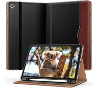 OKP Case for Samsug Galaxy Tab A9+ Plus 11 inch 2024(SM-X210/X216/X218), PU Leather Folio Cover with Multi-Angle Stand//Pen Holder, Auto Wake/Sleep Case for Galaxy A9+ 11" Tablet (Black+Brown)