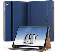 OKP Case for Samsug Galaxy Tab A9+ Plus 11 inch 2024(SM-X210/X216/X218), PU Leather Folio Cover with Multi-Angle Stand//Pen Holder, Auto Wake/Sleep Case for Galaxy A9+ 11" Tablet (Navy Blue)