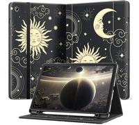OKP Case for Samsug Galaxy Tab A9+ Plus 11 inch 2024(SM-X210/X216/X218), PU Leather Folio Cover with Multi-Angle Stand//Pen Holder, Auto Wake/Sleep Case for Galaxy A9+ 11" Tablet (Sun/Moon)