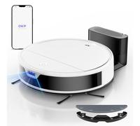 OKP Robot Vacuum Cleaner with Mop, 6000Pa Suction, 170min Runtime, dToF LiDAR Navigation, WiFi/App/Alexa, Robotic Vacuums Ideal for Hard Floors Carpets Pet Hairs K5 Ultra White