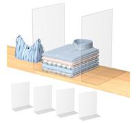 OKPOW Acrylic Shelf Dividers for Closet Organization: 8 Pack Durable Clear Shelves Separators for Clothing Adjustable 12" Tall x 10" Deep