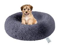 OKPOW Donut Dog Bed,50cm Calming Anti Anxiety Small Dog Beds,Washable Soft Warm Plush Fleece Fluffy Soothing Cat Pet Cushion,Round Orthopedic Relief Improved Sleeping Non Slip Bottom Kitten Bed