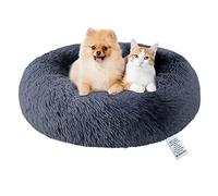 OKPOW Donut Dog Bed,Calming Anti Anxiety Large Dog Beds,Washable Soft Warm Plush Fleece Fluffy Soothing Cat Pet Cushion,Round Orthopedic Relief Improved Sleeping Non Slip Bottom Kitten Bed,80cm