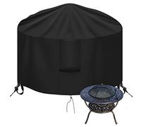 OKPOW Fire Pit Cover 70cm, Firepit Covers Waterproof Round-600D,Anti-UV,Heavy Duty Rip Proof Oxford Fabric Firepit Cover,Square Fire Pit Covers- Black(70cm*50cm)