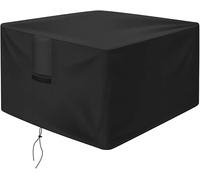 OKPOW Fire Pit Cover 84cm,Firepit Covers Waterproof Square-600D,Fire Bowl Cover Anti-UV,Heavy Duty Rip Proof Oxford Fabric Square Fire Pit Covers- Black(84cm*84cm*61cm)