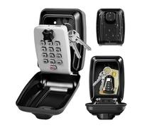 OKPOW Key Safe Wall Mounted - Police Approved Key Lock Box with 12-digit Combination Resettable Push Button for Elderly Easy to Use - Key Safe Box Durable Aluminum Alloy for Outdoor Installation