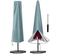 OKPOW Parasol Cover Waterproof - 600D Heavy Duty Garden Parasol Cover Fit for 2.5m 2.7m 3m Large Outdoor Umbrella(190 * 30 * 50cm) - Anti-UV Windproof Patio Umbrella Protection Covers With Zip