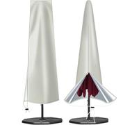 OKPOW Parasol Covers Waterproof 600D Oxford Fabric Patio Umbrella Cover with Zip (190 * 30 * 50cm), for 2m 2.2m 2.3m 2.4m 2.5m 2.7m 2.8m 3m Garden Outdoor Umbrella (Cream)