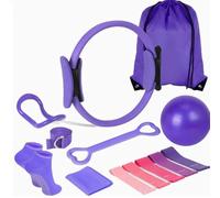 OKPOW Pilates Equipment for Home Workout:Pilates Set 13pcs for Beginners Fun Home Workouts, Fitness Kit for Women Mem with Ball,Ring & Resistance Bands, Easy-to-Store for Stress-Free Daily Exercise
