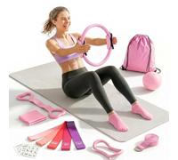 OKPOW Pilates Equipment for Women Exercise: 13pcs Pilates Essential Kit at Home Workout Gear with Ball, Ring & Resistance Bands,Portable Fitness Set for Beginners Men, Stop Searching & Start Training