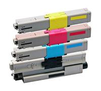 Okra 4x Toner Compatible with Oki C301 C321 Toner 44973536 44973535 44973534 44973533 for Oki C301 C321 MC332 MC342 C301DN C321DN MC332DN 342DN DN MC342DNW (KCMY)