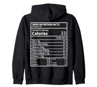 Okra Nutrition Facts Minimal Kitchen Decor Panel Design Zip Hoodie