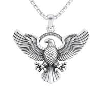 OKROKTOT Animal Necklace for Men Women/Bald Eagle Hawk American Flag Shield Pendant/Wolf Pendant Necklace/Robin Bird Heart Crystal Pendant Jewelry Gift, One Size, Base, No Gemstone