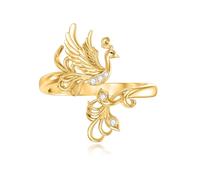 OKROKTOT Gold Phoenix Open Ring Phoenix Adjustable Ring Women's Christmas Mother's Day Anniversary Birthday Thanksgiving New Year Jewelry Gifts for Women, One Size, Base, Cubic Zirconia