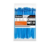 Oksdown 100 Pack Blue Plastic Cable Ties 150mm×2.5mm Small Nylon Premium Self Locking 6 inch/15 cm Long Zip Tie Wraps