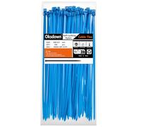 Oksdown 100 Pack Blue Plastic Cable Ties 300mm×4.8mm Heavy Duty Strong Nylon Premium Self Locking 12 inch/30 cm Long Zip Tie Wraps