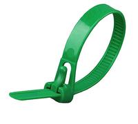 Oksdown 100 Pack Green Thick Cable Ties Heavy Duty Large 500mm×7.6mm Strong Nylon Plastic Self Locking 20 inch Extra Long Green Zip Tie Wraps