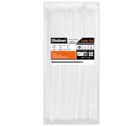 Oksdown 100 Pack White Thick Cable Ties Heavy Duty Large 300mm×7.6mm Strong Clear Nylon Plastic Self Locking 12 inch/30 cm Zip Tie Wraps
