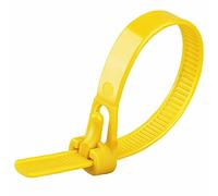 Oksdown 100 Pack Yellow Thick Cable Ties Heavy Duty Large 500mm×7.6mm Strong Nylon Plastic Self Locking 20 inch Extra Long Yellow Zip Tie Wraps