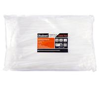 Oksdown 1000 Pack White Cable Ties 250mm×3.6mm Strong Nylon Plastic Self Locking 10 inch/25 cm Clear Long Zip Tie Wraps