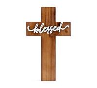 OKSQW Wall Wooden Cross Christians Spiritual Religious Gifts With Hook on Hanging Wall Or Table With 3D Blessed For Church Home Room Decoration For Christmas Cross