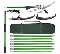OKSTENCK 30ft Adjustable Long Handle Telescopic Tree Pruner,Upgraded Gear Manual Tree Pole Saw High Branch Scissors with Cutter and Storage Bag for Pruning high Branches Such as Palm Trees.
